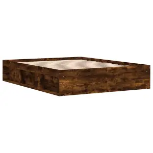 Berkfield Bed Frame Smoked Oak 160x200 cm