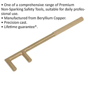 40 x 300mm Non-Sparking Valve Handle - Precision Cast - Beryllium Copper