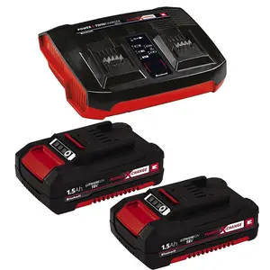 Einhell 18v Power X-Change Starter Kit 2x 1.5Ah Battery + Dual Port Twin Charger