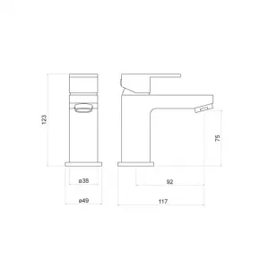 460mm Curved Wall Hung 1 Tap Hole Basin Matt Black Form Tap & Minimalist Bottle Trap Waste