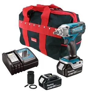 Makita DTW190RX2 18v Cordless LXT 1/2" Scaffolders Impact Wrench Kit + 2 x 3.0ah