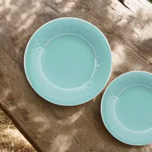 Purely Home Crackle Turquoise Melamine Side Plates - Set of 2