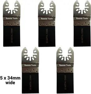 Rennie Tools Pack of 20 x Bi-Metal Mixed Multitool Blades for Wood, Nails, Non-Ferrous Metals. Oscillating Multi Tool Blades