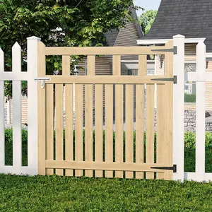 Garden Gate Wooden Fence Door with Door Latch for Home Yard 120cmW x 120cmH