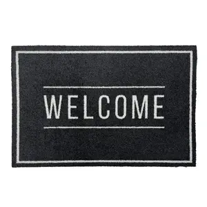 Plaza Grey Welcome Door mat, 75cm x 50cm