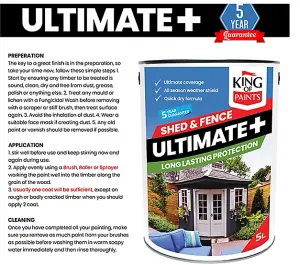 Red Cedar Shed & Fence Paint King of Paints 5 Litres