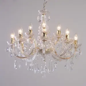 Litecraft Marie Therese Brass 12 Light Chandelier