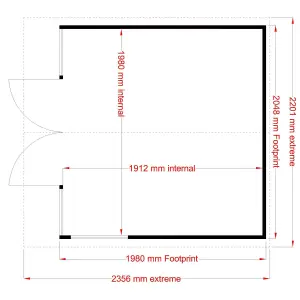 Shire Kensington 7x7 ft Toughened glass & 2 windows Apex Wooden Summer house