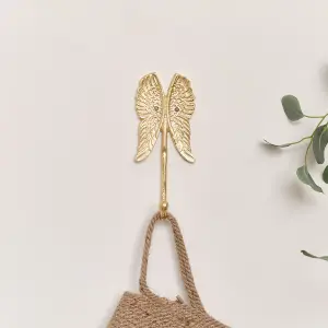 Melody Maison Shiny Gold Angel Wings Wall Hook