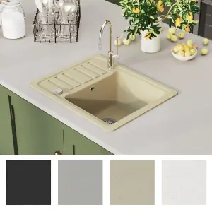 Berkfield Granite Kitchen Sink Single Basin Beige