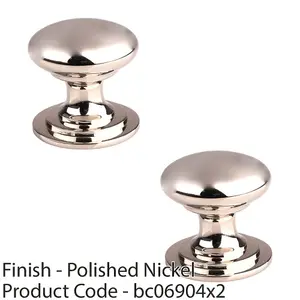 2 PACK - Victorian Tiered Door Knob - 42mm Polished Nickel Cabinet Pull Handle Round Rose