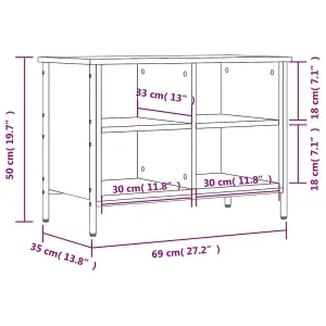 Berkfield Shoe Cabinet Black 69x35x50 cm Engineered Wood