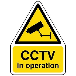 5x CCTV IN OPERATION Shaped Warning Sign - Self Adhesive - 150X200mm