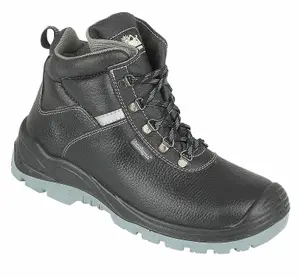 Himalayan S3 Black Leather Steel Toe Safety Work Boots for Ultimate Protection