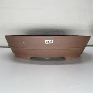 31cm Unglazed Bonsai Pot Oval - 31cm x 24cm x 7cm - Oval - Brown