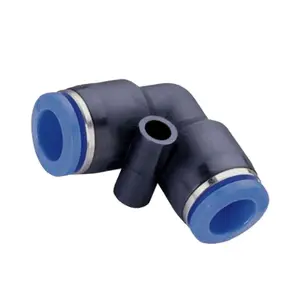 2 x Elbow Connectors 6mm Speed Push Fit for Pneumatic Air, Water & Fuel Hoses