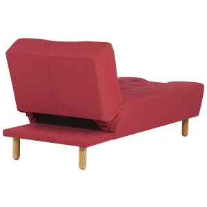 Fabric Chaise Lounge Red ALSTEN