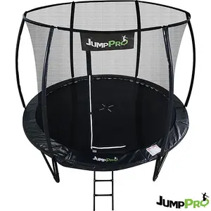 8ft JumpPRO™ Xcel Black Round Trampoline with Enclosure