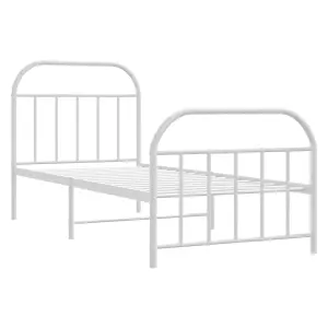 Berkfield Metal Bed Frame with Headboard and Footboard White 90x200 cm