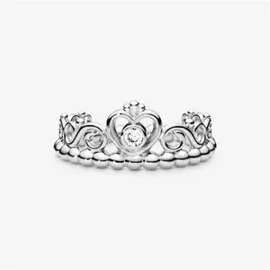 Pandora Princess Tiara Crown Ring - Sterling Silver / Cubic Zirconia - Sz. 48