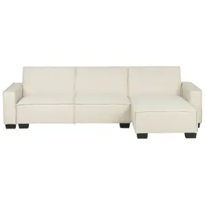 Corner Sofa ROMEDAL Beige Fabric Left Hand