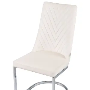 Set of 2 Dining Chairs ALTOONA Velvet Off-White