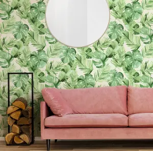 NuWallpaper NU3670 Tortola Peel & Stick Wallpaper, Green