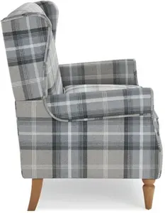 Dunelm Oswald Small 2 Seater Sofa, Country, Grey Oswald Wingback, Textured Weave Fabric