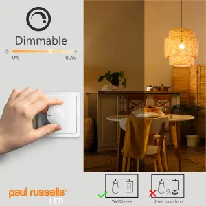 paul russells LED Filament Dimmable Golf Bulb, SES E14, 4.5W 470 Lumens, 40w Equivalent, 2700K Warm White