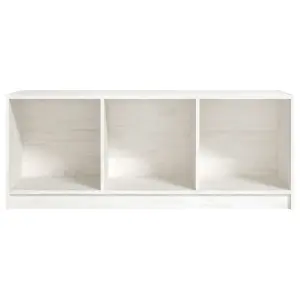 Berkfield TV Cabinet White 104x33x41 cm Solid Pinewood