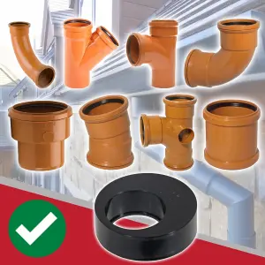 SPARES2GO Gutter Down Pipe Drain Adaptor 68mm Rain Water to 110mm Underground Drainage Reducer