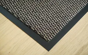 Heavy Duty Indoor & Outdoor Rubber Non-Slip Absorbent Barrier Mat - Brown 120 x 180 cm