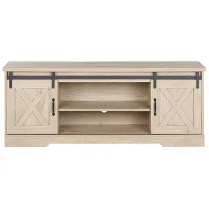 Beliani Rustic TV Stand Light Wood ULAN