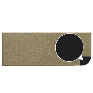 JVL Eden Machine Washable Latex Backed Runner Doormat 57x150cm, Latte