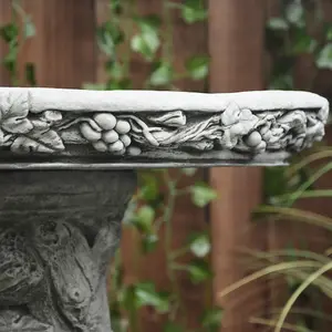 Fruit Design Stone Cast Birdbath