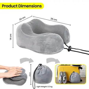 Memory Foam Neck Travel Pillow Lightweight Portable Head Neck Support Pillow