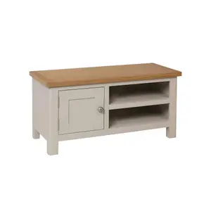 Home Source Ramsgate Grey & Oak Small 1 Door TV Stand Cabinet