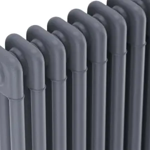 Bubly Bathrooms™ Steel 3 Column Radiator 600x650 Horizontal - Anthracite