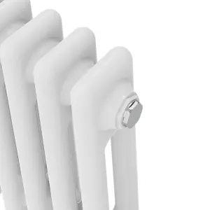 Right Radiators 1500x380 mm Vertical Traditional 2 Column Cast Iron Style Radiator White