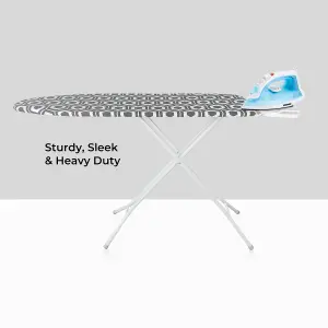 Royalford 114x33cm Ironing Board, Adjustable Height & Iron Rest Lightweight & Foldable