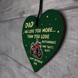 Red Ocean Funny Birthday Gift For Dad Biker Motorbike Sign Love You More Than Motorbikes Dad Gift From Daughter Son