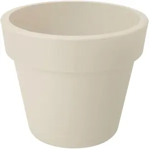 Elho Green Basics Top Planter 23cm Plastic Plant Pot in Cotton White