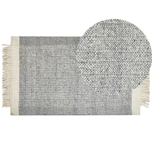 Wool Area Rug 80 x 150 cm Grey and Off-White TATLISU