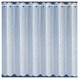 White Plain Textured Voile Louvre Vertical Pleated Window Blind Panel - 72" x 48"