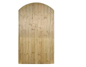 CARLA Flat Bow Top Single Timber Gate 750mm Wide x 1800mm High - Tongue & Groove Close Boarded CA40