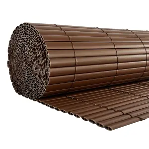 Oypla 1m x 4m Brown PVC Outdoor Garden Fencing Privacy Screen Roll