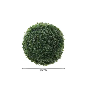 Green Plastic Artificial Eucalyptus Decorative Plant Ball Dia 28cm