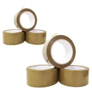 4 Rolls of Brown Low Noise Tape 50mm X 66m Strong Sticky Packaging Parcel Tapes