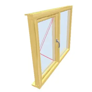 1195mm (W) x 995mm (H) Wooden Stormproof Window - 1/2 Right Opening Window - Toughened Safety Glass