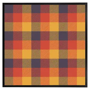 Orange check pattern (Picutre Frame) / 20x20" / White